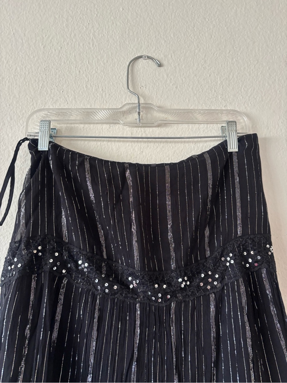 Fall Whimsy Black and silver pleated maxi skirt